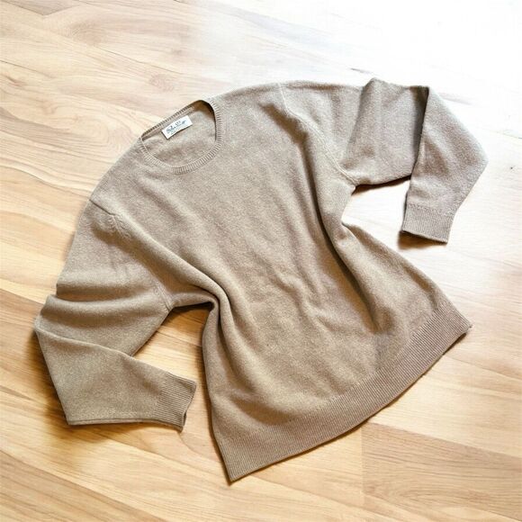 Peter Scott Tan 90s Wool Sweater Medium Dad Grandpa Pullover Classic - Picture 1 of 6